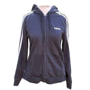 Adidas full zip jacket, black/white, women’s size medium, has a hood